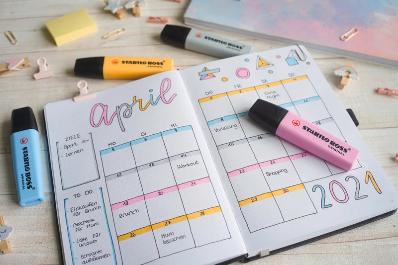 ستابيلو STABILO Highlighter BOSS ORIGINAL Pastel، مجموعة من 6، أصفر حليبي، خوخ كريمي، أحمر خدود وردي، ضباب أرجواني، لمسة من النعناع، ​​تركواز - Image 5